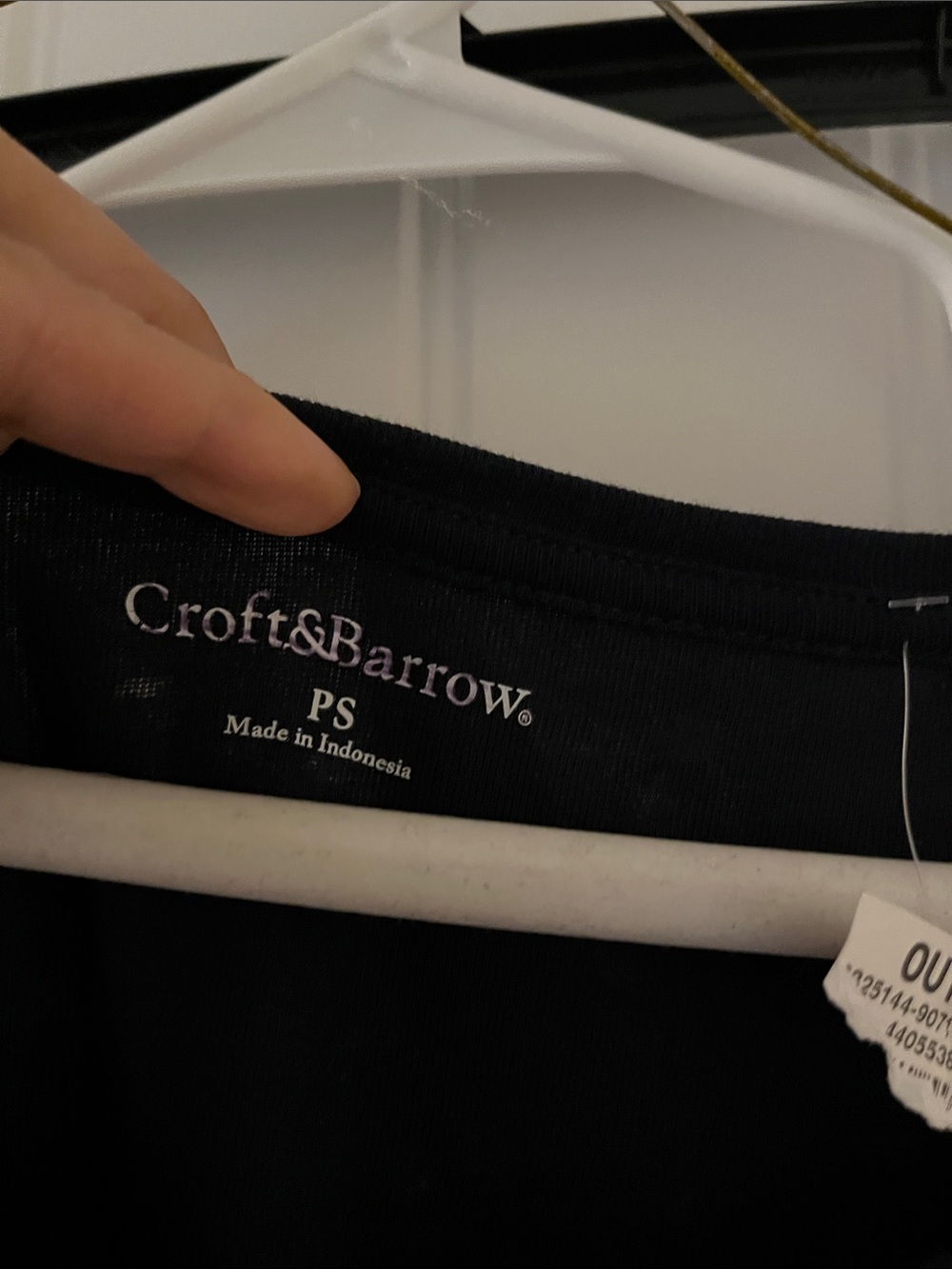 Croft & Barrow Navy Star-Print Short Sleeve Tee with Button Placket - Picture 3 of 6